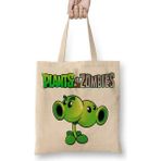 Baskı Dükkanı Split Pea Plants ve Zombies Bez Çanta