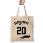 Baskı Dükkanı Spurs 20 Ginobilli Branca Rox Ink Bez Çanta
