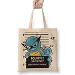 Baskı Dükkanı Squirtle Bad Boy Pokemon Bez Çanta