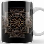 Baskı Dükkanı Sri Yantra Sri Chakra Lotus Framed Kupa