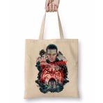 Baskı Dükkanı Stranger Things Bitchin Eleven Bez Uzun Saplı Krem Rengi Çanta