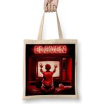 Baskı Dükkanı Stranger Things Eleven 01 Bez Uzun Saplı Krem Rengi Çanta