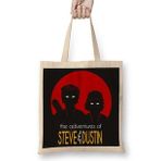 Baskı Dükkanı Stranger Things The Adventure Of Steve Dustin Bez Uzun Saplı Krem Rengi Çanta