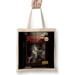Baskı Dükkanı Stranger Things Vintage Bez Uzun Saplı Krem Rengi Çanta