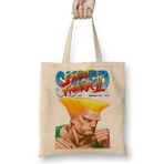 Baskı Dükkanı Street Fighter 2 Fei Long Bez Uzun Saplı Krem Rengi Çanta