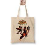 Baskı Dükkanı Street Fighter 2 Zangief Bez Uzun Saplı Krem Rengi Çanta