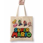 Baskı Dükkanı Super Mario Atari 01 Bez Uzun Saplı Krem Rengi Çanta