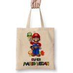 Baskı Dükkanı Super Mario Vegan Bez Çanta