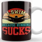 Baskı Dükkanı Swim Run Runner Swimmer Water Sports Swimming Pool Coach Beyaz Porselen Kupa Bardak