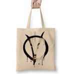 Baskı Dükkanı Symbol V With Mask V For Vendetta Bez Çanta