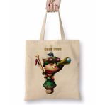 Baskı Dükkanı Teemo Lol Bez Uzun Saplı Krem Rengi Çanta