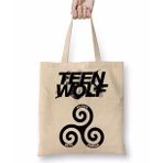 Baskı Dükkanı Teen Wolf Alpha Beta Omega Bez Uzun Saplı Krem Rengi Çanta