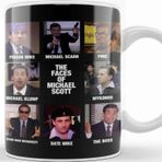 Baskı Dükkanı The Faces Of Michael Scott The Office Beyaz 330 ml Porselen Kupa Bardak