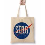 Baskı Dükkanı The Flash Star Labs Nasa Logo Bez Çanta