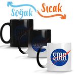 Baskı Dükkanı the Flash Star Labs Nasa Logo Sihirli Porselen Kupa