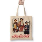 Baskı Dükkanı The Good, Bad And Ugly Bez Uzun Saplı Krem Rengi Çanta