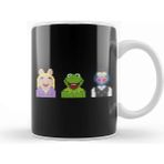 Baskı Dükkanı The Muppet Kermit Miss Piggy And Gonzo The Muppets Pixel Porselen Beyaz Kupa Bardak