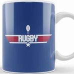 Baskı Dükkanı Top Gun Rugby Rugby Ball Logo Kupa Bardak