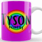 Baskı Dükkanı Tyson Fury Retro Rainbow Style Porselen Beyaz Kupa Bardak