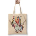 Baskı Dükkanı Unicorn Anime Cartoon Sevimli Cute Bez Çanta