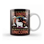 Baskı Dükkanı Unicorn Ginger Redhead Red Orange Haired Fantasy Magic Irish Kupa