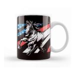 Baskı Dükkanı Us American Flag Horse Riding Equestrian Sport Horseshoe Kupa