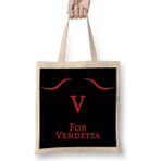Baskı Dükkanı V For Vendetta Silüet Bez Çanta