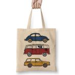 Baskı Dükkanı Vintage Volkswagen Bez Çanta
