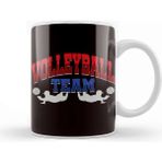 Baskı Dükkanı Volleyball Team Player Coach Squad Ball Sports Athlete Game Beyaz Porselen Kupa Bardak