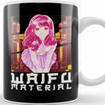 Baskı Dükkanı Waifu Material Anime Girl Japanese Cute Kawaii Beyaz Porselen Kupa Bardak