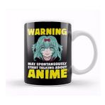 Baskı Dükkanı Warning May Start Talking About Anime Beyaz Porselen Kupa Bardak