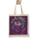 Baskı Dükkanı We Are All Mad Here The Cheshire Kedi Cat Bez Çanta