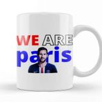 Baskı Dükkanı We Are Parıs Leo Messi Beyaz Porselen Kupa Bardak