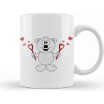 Baskı Dükkanı We Bare Bears Ice Bear Aşk Beyaz Porselen Kupa Bardak