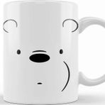Baskı Dükkanı We Bare Bears Ice Bear Face Beyaz Porselen Kupa Bardak