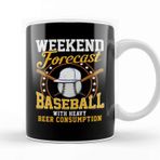 Baskı Dükkanı Weekend Forecast Baseball With Beer Consumption Beyaz Porselen Kupa Bardak