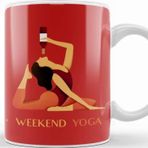 Baskı Dükkanı Weekend Yoga Beyaz Porselen Kupa Bardak
