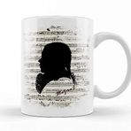 Baskı Dükkanı Wolfgang Amadeus Mozart Piyano Müzik Notaları Porselen Kupa