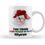 Baskı Dükkanı Yılbaşı Yeni Yıl Konseptli Mutlu Yıllar Hediye 08 Kupa Bardak