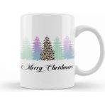 Baskı Dükkanı Yılbaşı Yeni Yıl Konseptli Pine Merry Christmas Porselen Beyaz Kupa Bardak