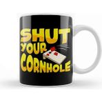 Baskı Dükkanı You Shuck At Cornhole Cute Funny Shut Your Cornhole Bean Bag Tossing Porselen Beyaz Kupa Bardak