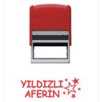 Baskı Life Yıldızlı Aferin Öğretmen Kaşesi Kırmızı