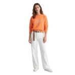 Baskılı Diagonal Relaxed Turuncu Sweatshırt