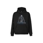 Baskılı Erkek Sweatshirt God of War Ragnarok Gamer Oyun Baskılı Sweat Kapüşonlu Hoodie Siyah