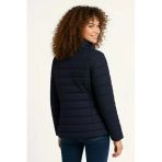 Baskılı Kadın Modern Stil Lacivert Mikro Su İtici Kapitone Astarlı Fermuarlı Bomber Mont