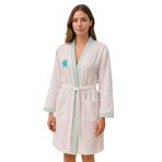 Baskılı Müslin Kimono Bornoz – Unisex |%100 Pamuk Yumuşacık 2 Katlı Doğal Kumaş - MBBL10LİNA Lina