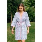 Baskılı Müslin Kimono Bornoz – Unisex | %100 Pamuk Yumuşacık 2 Katlı Doğal Kumaş - Ztmbb10 Caroline L/Xl
