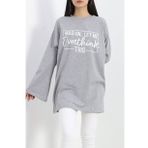 Baskılı Oversize Suprem Tunik Gri - 20217.1567.