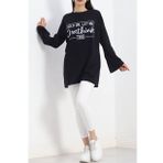 Baskılı Oversize Suprem Tunik Lacivert - 20217.1567.
