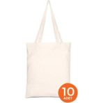 Baskısız Ham Bez Çanta 10'lu 160 Gr. %100 Pamuk Kumaş Punch ve Boyamaya Uygun